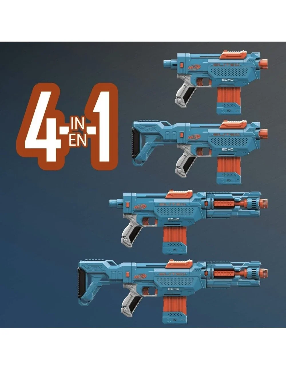 Nerf Elite 2.0 Echo CS-10 Blaster - 24 Official Darts, 10-Dart Clip